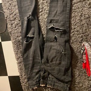 black ripped jeans